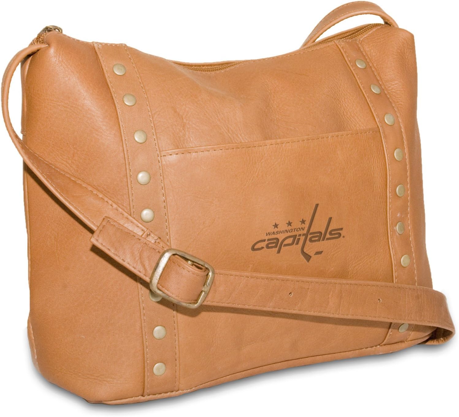 NHL Tan Leather Women's Top Zip Handbag