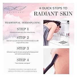 Seraphic Skincare Exfoliating Facial Razors Blades (3pc) - For Eyebrows, Peach Fuzz & Exfoliation - Dermaplane Face Razor for Women Face - Wheat Straw Handle & Swedish Stainless Steel Blades