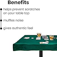 Vista 2 de Funda de fieltro para mesa de juego de cartas, póquer, mahjong, dominó, puente y juego de mesa, verde, 32 pulgadas