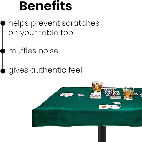 Miniatura 2 de Funda de fieltro para mesas cuadradas de 36 a 38 pulgadas, mantel para juegos de póquer, mahjong, puente y mesa, color verde