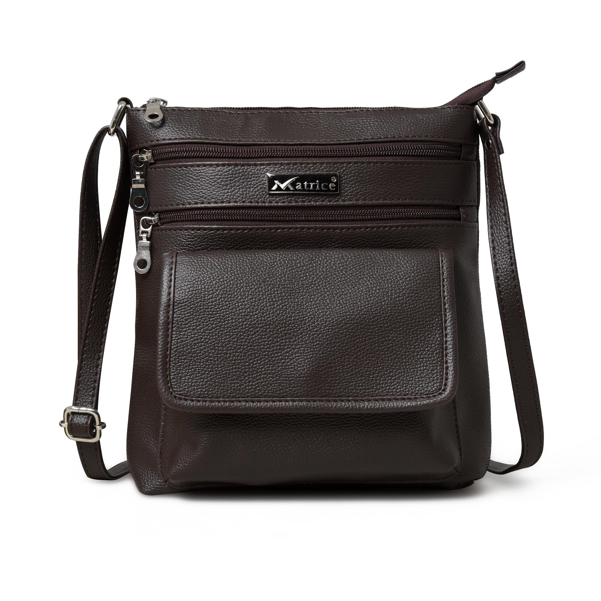 Faux Vegan Leather Sling Bag – Unisex Crossbody Messenger Bag for Men & Women | Multipurpose Travel Shoulder Bag with Adjustable Strap & Organizer Pockets-image-18