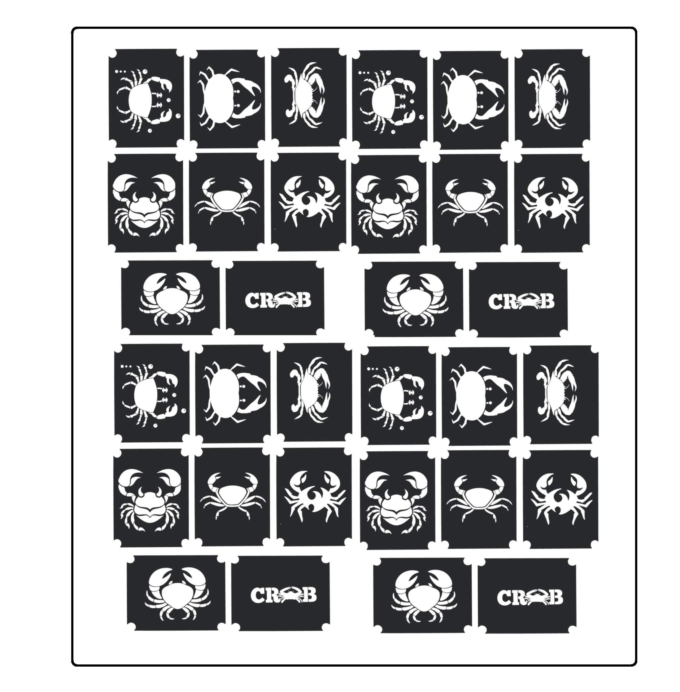 Crab Collection (Crab Body Tattoo Stencils)