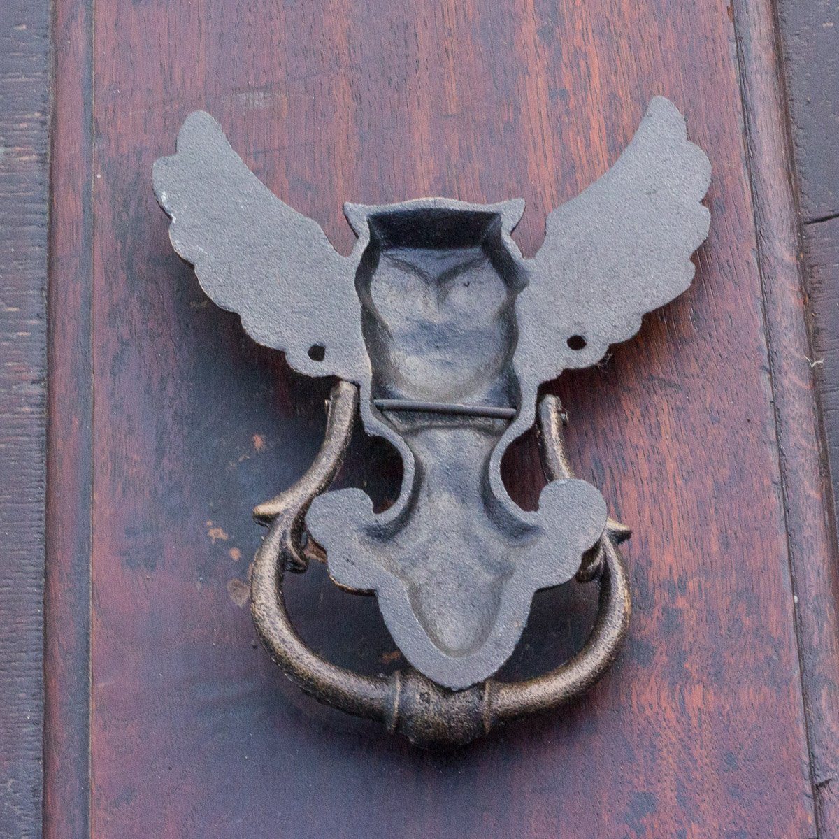 Antikas Heurtoir de porte - En forme de chouette - Poignée de porte en fonte - Style ancien.