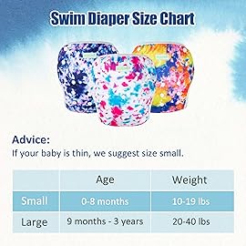 wegreeco Baby & Toddler Snap One Size Adjustable Reusable Baby Swim Diaper (Tie-dye, Large, 3 Pack)