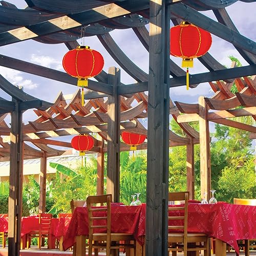 Miniatura 2 de Beistle 2 piezas de tela china ornamental de buena suerte con borlas, decoración colgante temática asiática, suministros de fiesta de Año Nuevo, 12