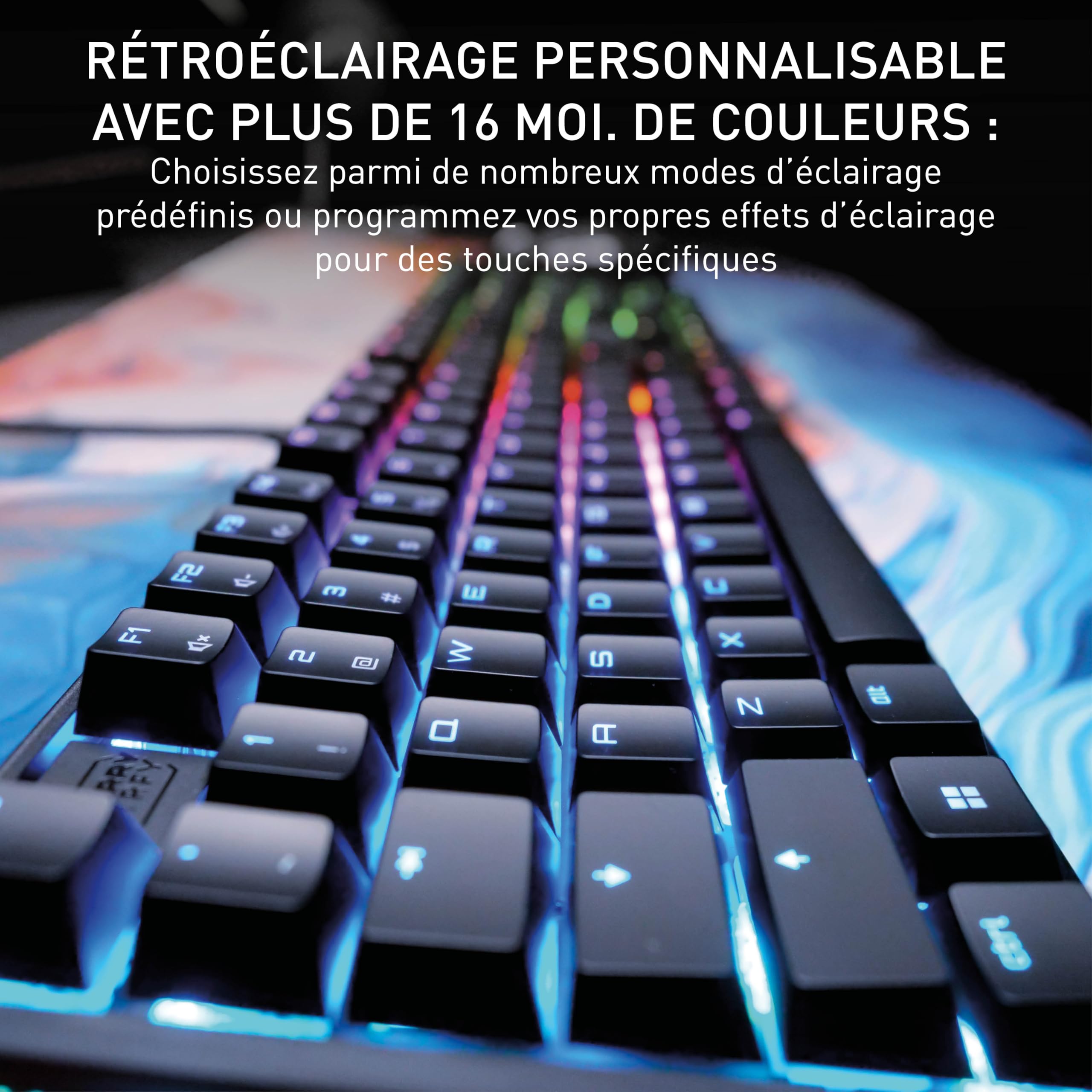 MX 3.1, clavier de jeu mécanique, disposition UK (QWERTY), rétro-éclairage RGB, boîtier alu, port USB-A, MX2A RED Switches, noir