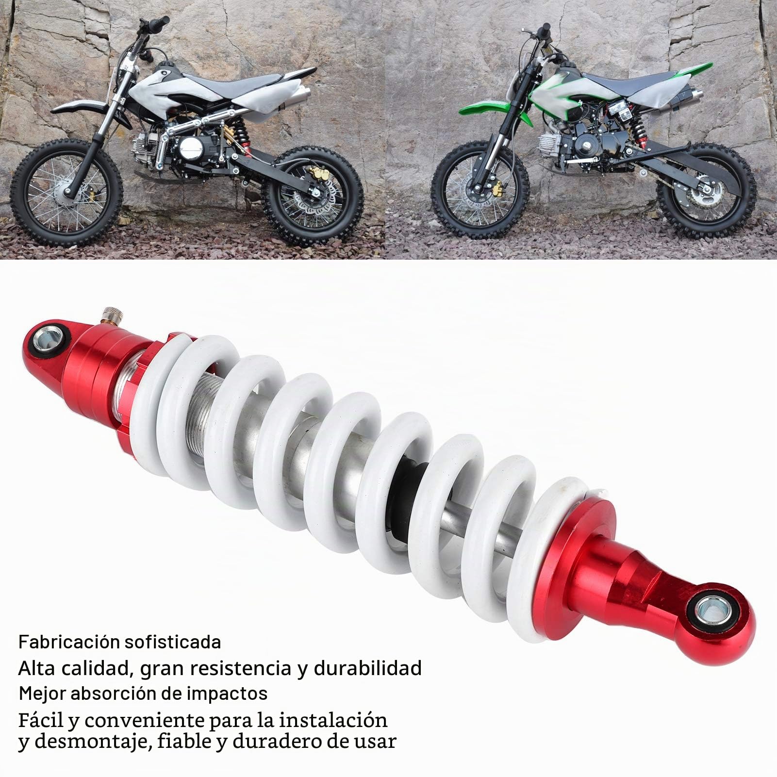 Amortiguador de Choque Trasero para Bicicleta de Montaña, Suspensión Universal de 330 mm, Amortiguación Ajustable para Buggy ATV Pit Quad