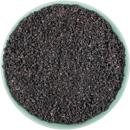 Roca de lava negra de 3 libras para plantas, suelo de roca volcánica hortícola hortícola de 1/8-1/4 pulgadas para paisajismo decorativo, bonsái,