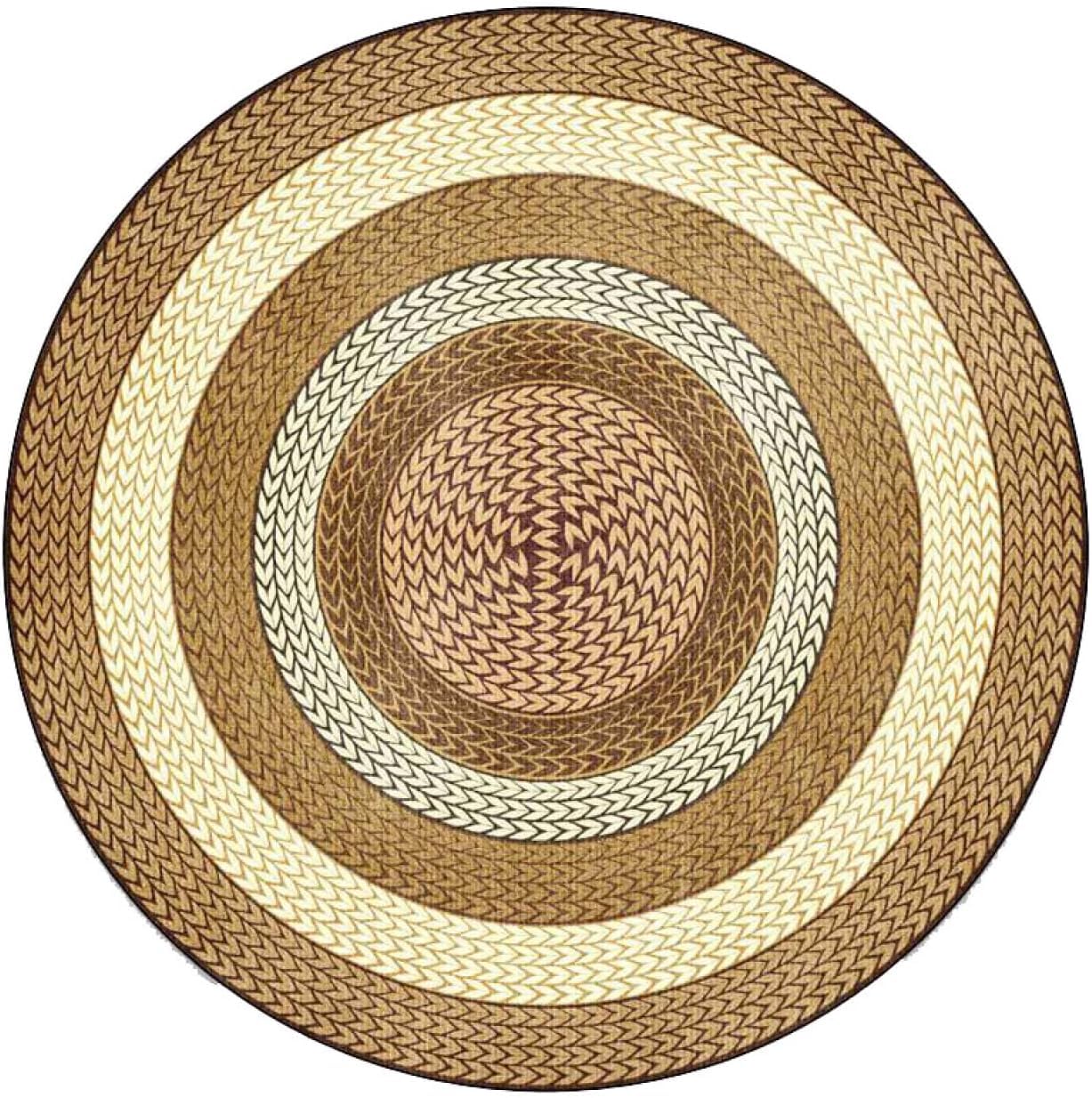 Tapis rond en jute lavable de cuisine au motif vintage unique