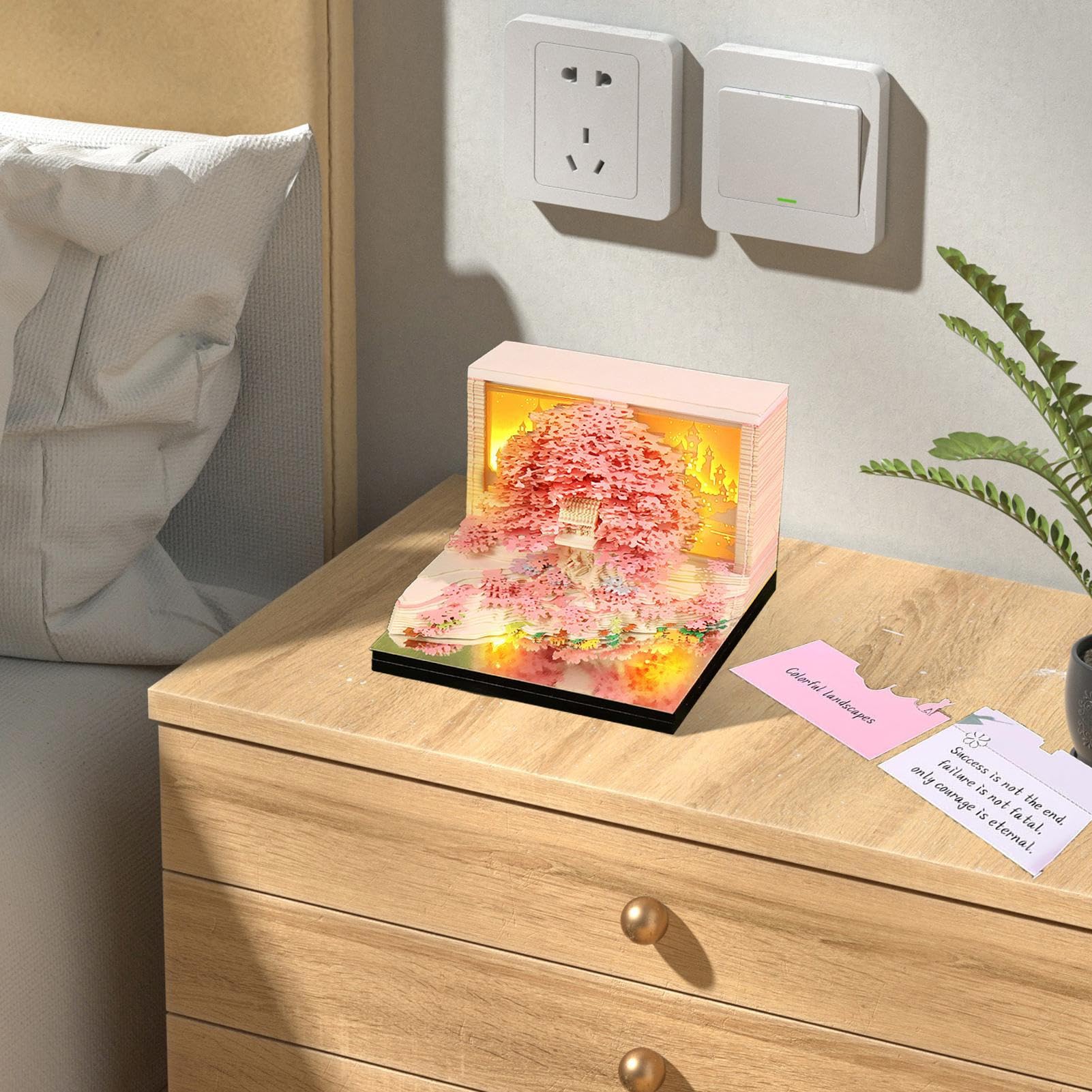 Calendario 3D 2026 Blocco Note e Memo Con Design Floreale Albero Casa