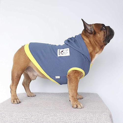 Miniatura 9 de iChoue Exclusiva ropa de lujo suave + Bulldog Francés, sudadera con capucha para perros medianos, Pug francés, Corgi inglés, Boston Terrier,