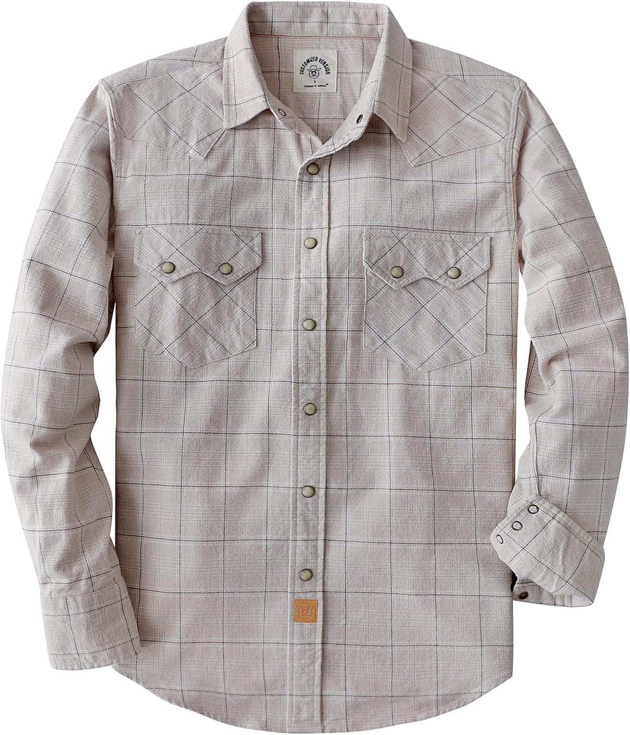 Dubinik® 6.3 oz Flannel Shirt for Men Long Sleeve Casual Cozy Snap Button Western Plaid Shirts Soft Pure Cotton