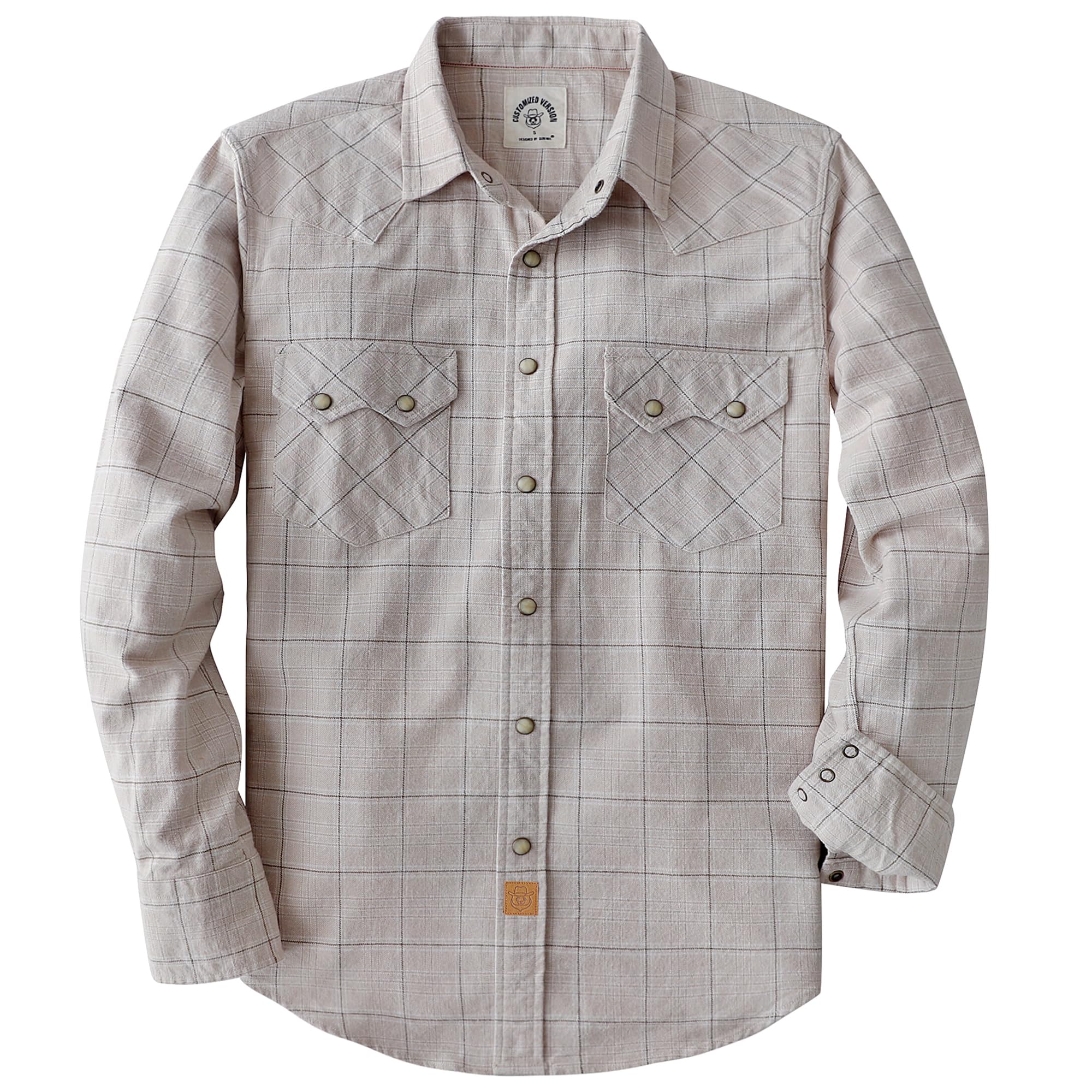Dubinik® 6.3 oz Camicia Uomo Flanella Western Quadri Bottoni Pressione | 100% Cotone, Morbida E Resistente, Bottoni A Pressione, Doppia Tasca Sul Petto, Maniche Lunghe, Stile Western Vintage