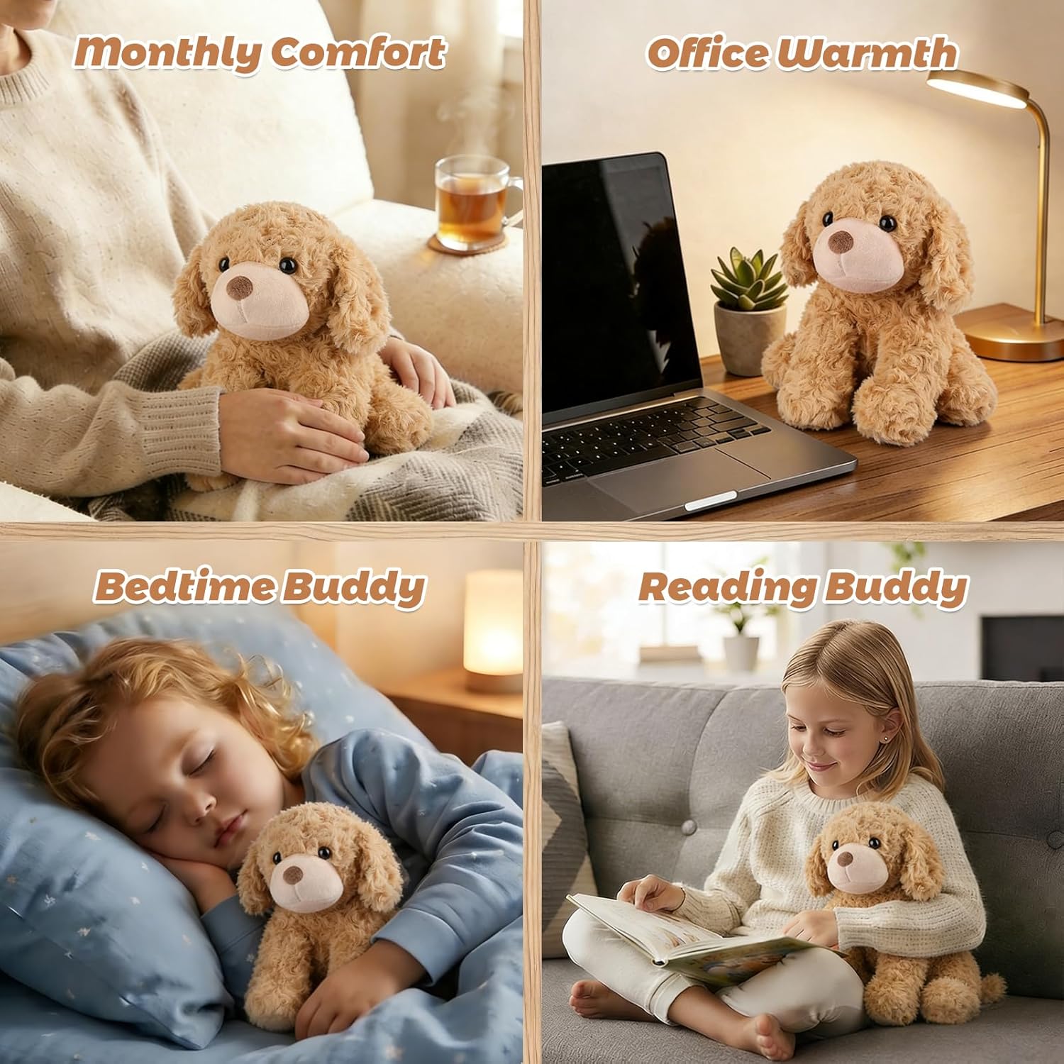 Coolable & Microwavable Dog Stuffed Animal, Weighted Stuffed Animals Plush for Kids, Women, Girls, Lavender Scent Dog Gifts, Get Well Soon Gift for Adults & Kids, Heated Plush for Period Cramp