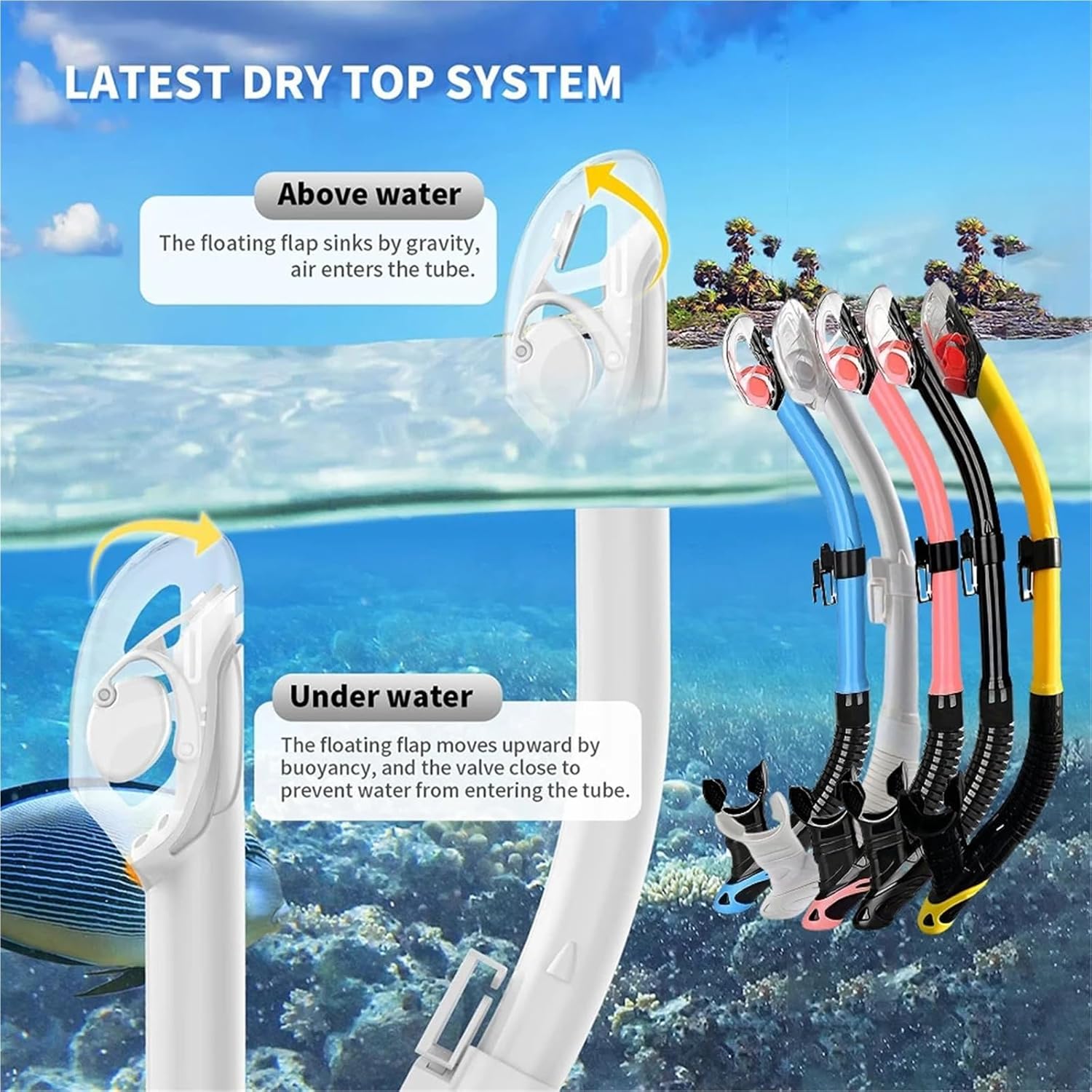Diving Snorkel Diving Snorkel Snorkeling Adult Scuba Full Dry Tube Head Swimming Equipment