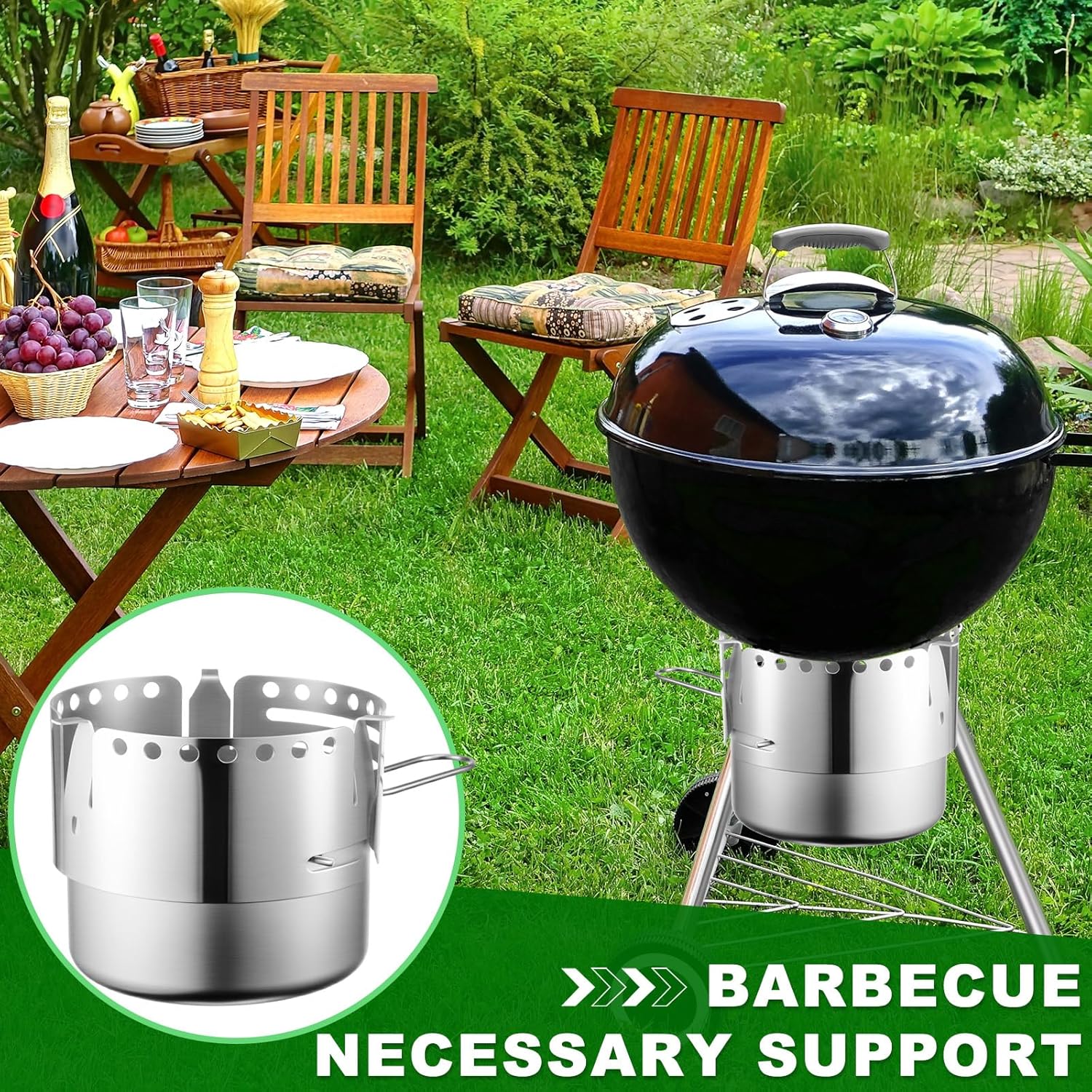 Blulu Ash Catcher Assy for 18-1/2" Charcoal Grill Replacement Parts