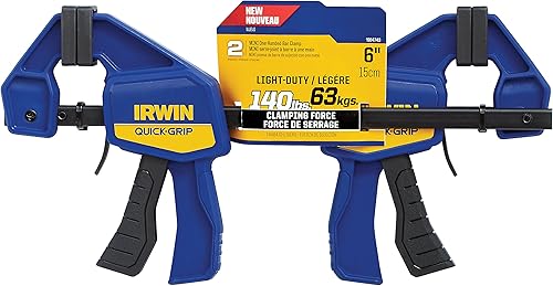 Miniatura 3 de IRWIN Abrazadera de barra de agarre rápido mini con una sola mano 6 pulgadas paquete de 2 1964743