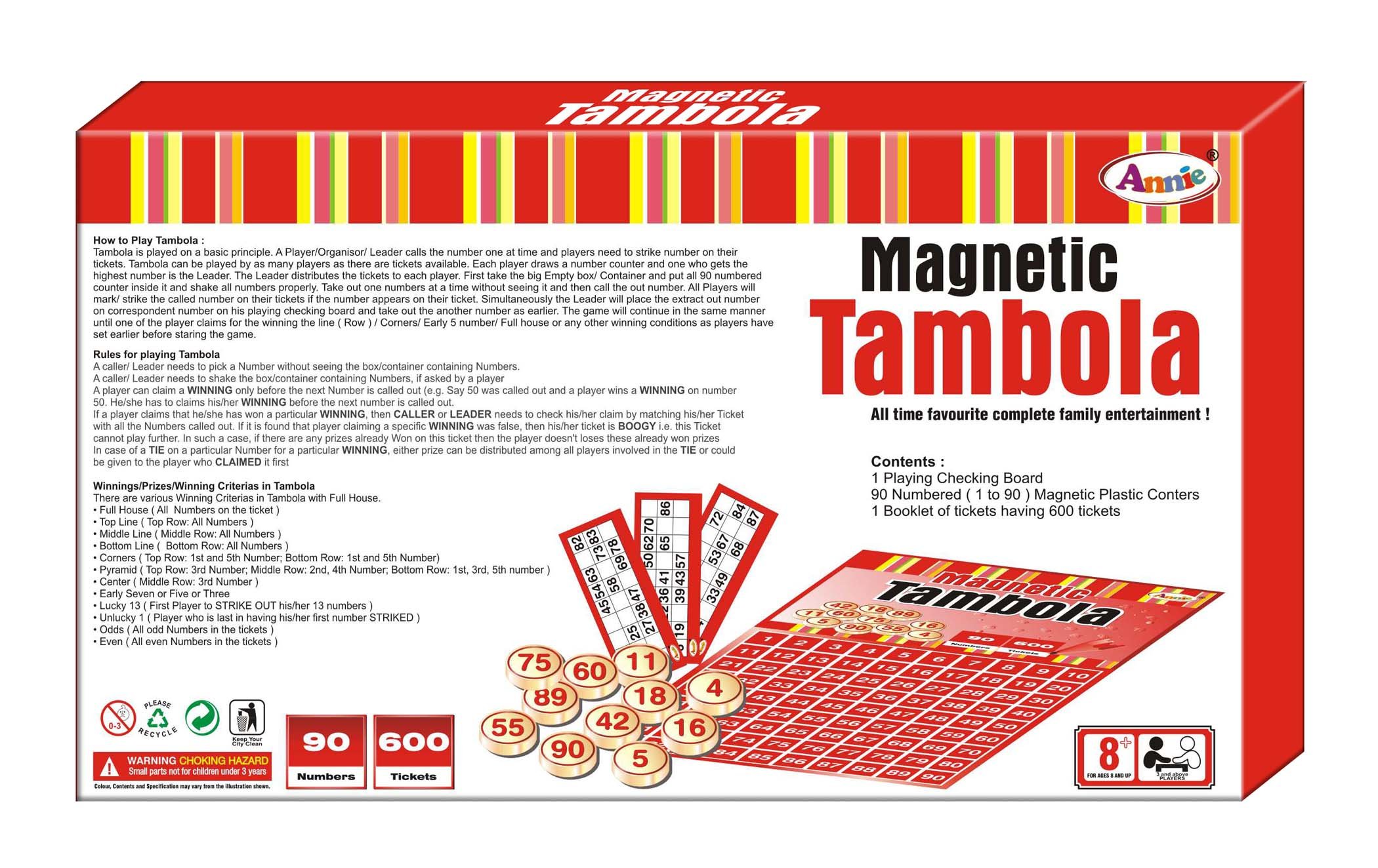 Annie Magnetic Tambola 90 Numbers 600 Tickets | Housie Game With Ticket - Image 2 thumbnail