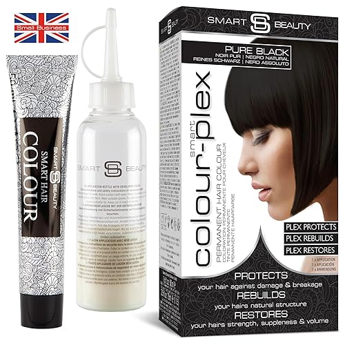 Tinte para el cabello negro puro permanente con cuidado del cabello Plex antiroturas, tinte para el cabello vegano y libre de crueldad, cobertura disponible en Yaxa Costa Rica
