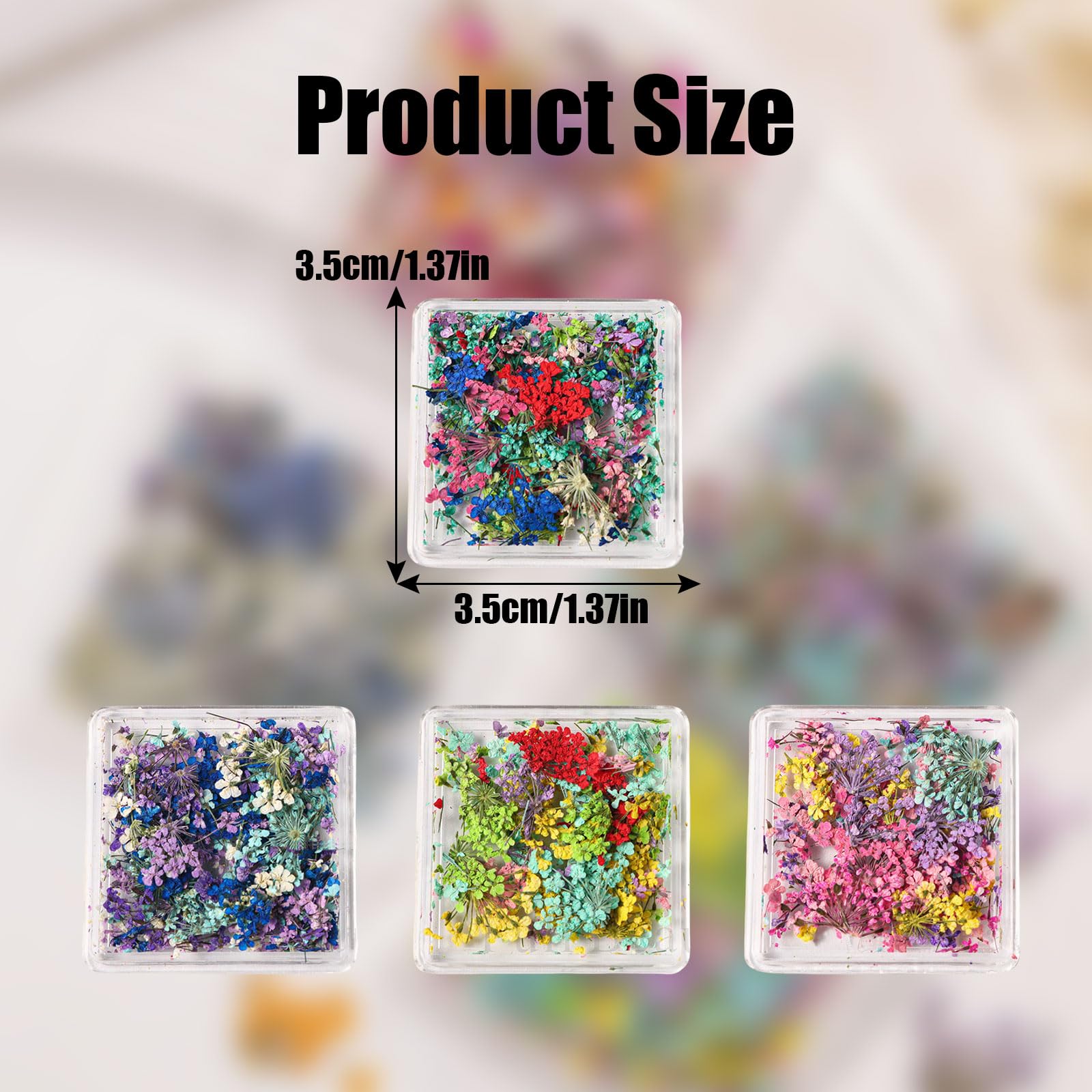 Dry Flowers Nail Art,4 Boxes 3D Nail Art Dried Flower,Colorful Natural Real Dried Flower Nails Decals Supplies for Manicure Design Decoration DIY Craft (Colorful 4 Boxes) - Image 2