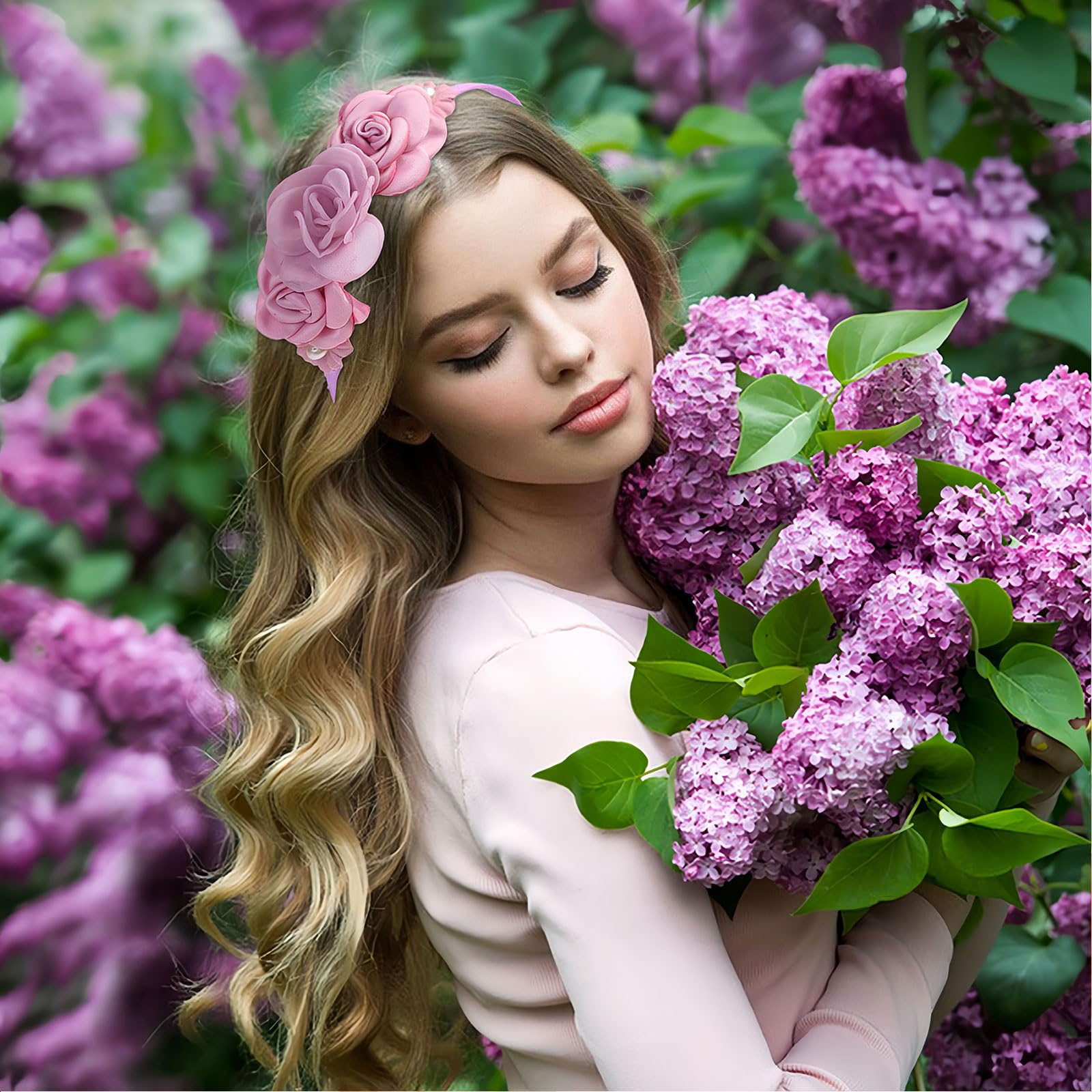 Amazon.com : HAIMITI Flower Headband Purple Hair Accessories 
