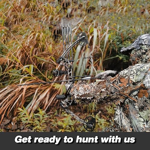 Miniatura 5 de Lanneret Juegos de arco compuesto y tiro con arco – Arcos compuestos de tiro con arco a mano derecha, 0-70 libras, peso de tracción ajustable