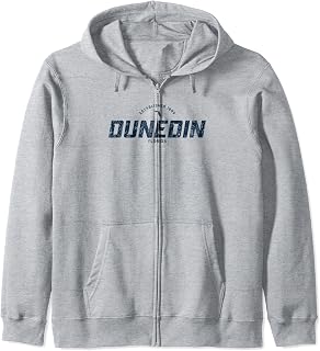 Dunedin Florida FL Vintage Athletic Navy Sports Logo Zip Hoodie