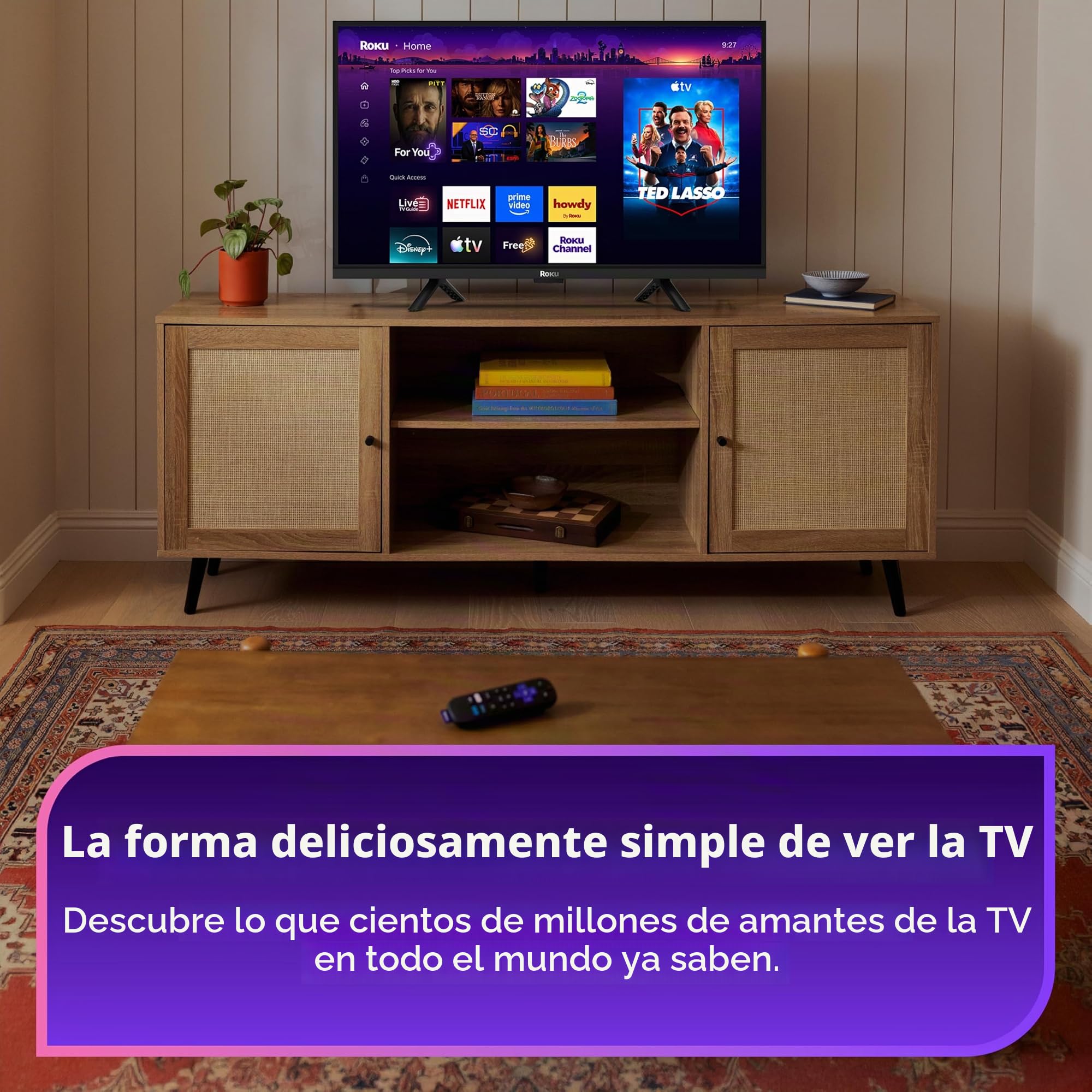 Roku Streaming Stick HD 2025: Dispositivo de transmisión Roku para TV con Control Remoto de Voz, TV Gratis y en Vivo