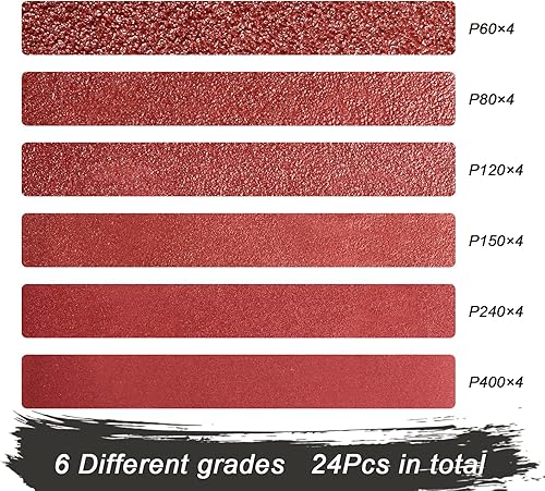 Miniatura 3 de S SATC Bandas de lijado de 1 cinta de lijado de 30 pulgadas, banda de lijadora, papel de lijadora (4 de cada uno de 60, 80, 120, 150, 240, 400