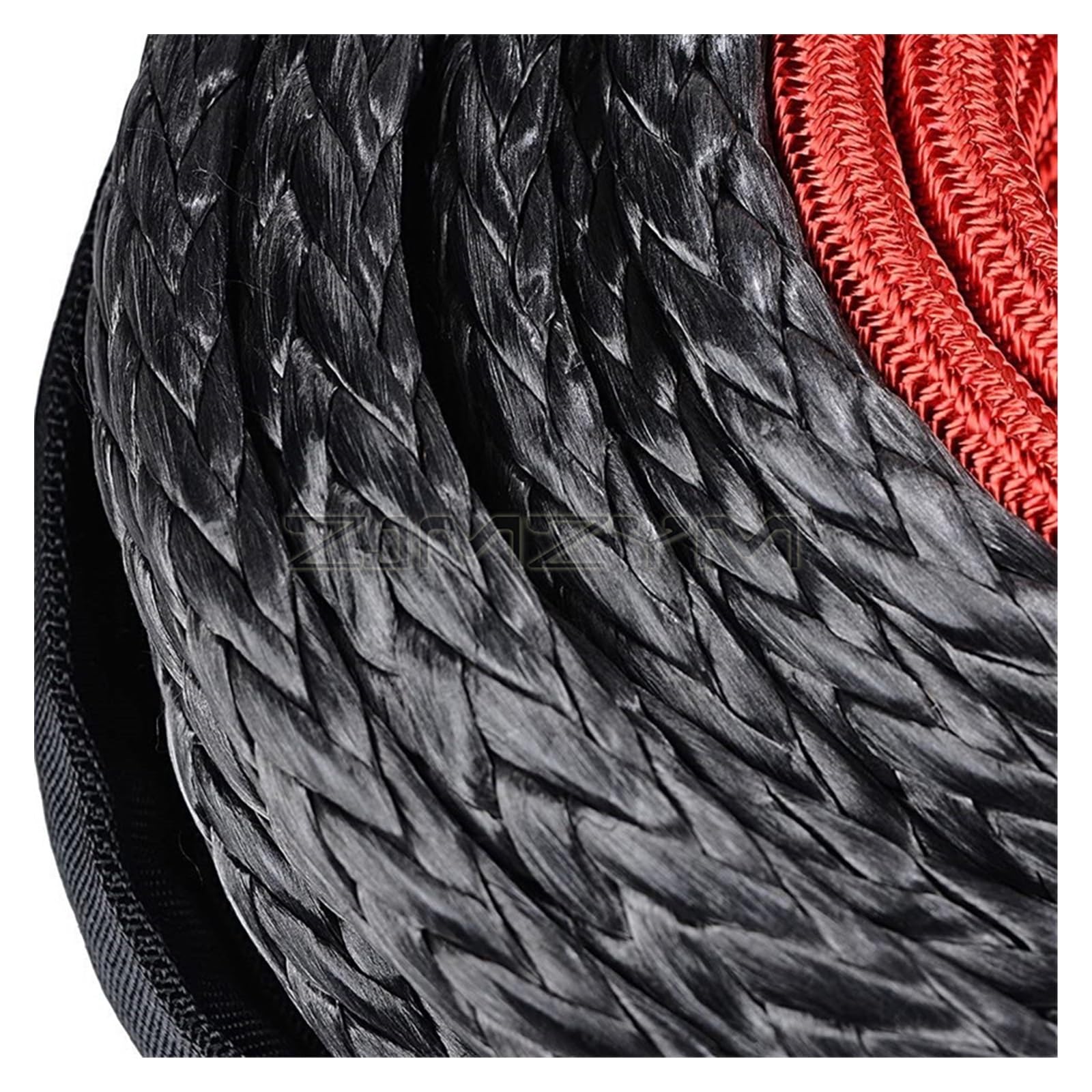 Lina Wyciągarki, Kabel linowy wciągarki z osłoną 9.5mm syntetyczna lina holownicza 29m myjnia samochodowa ciąg konserwacyjny do ATV UTV Off-Road(9.5mm x 23M)