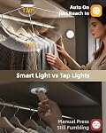 EZVALO 4 Pack Motion Sensor Closet Lights, 1200mAh USB-C Rechargeable LED Puck Lights, Under Cabinet Lights, Dimmable, 3 Color Temps, Magnetic, Stick on for Closet, Stairs, Cabinets, Pantry