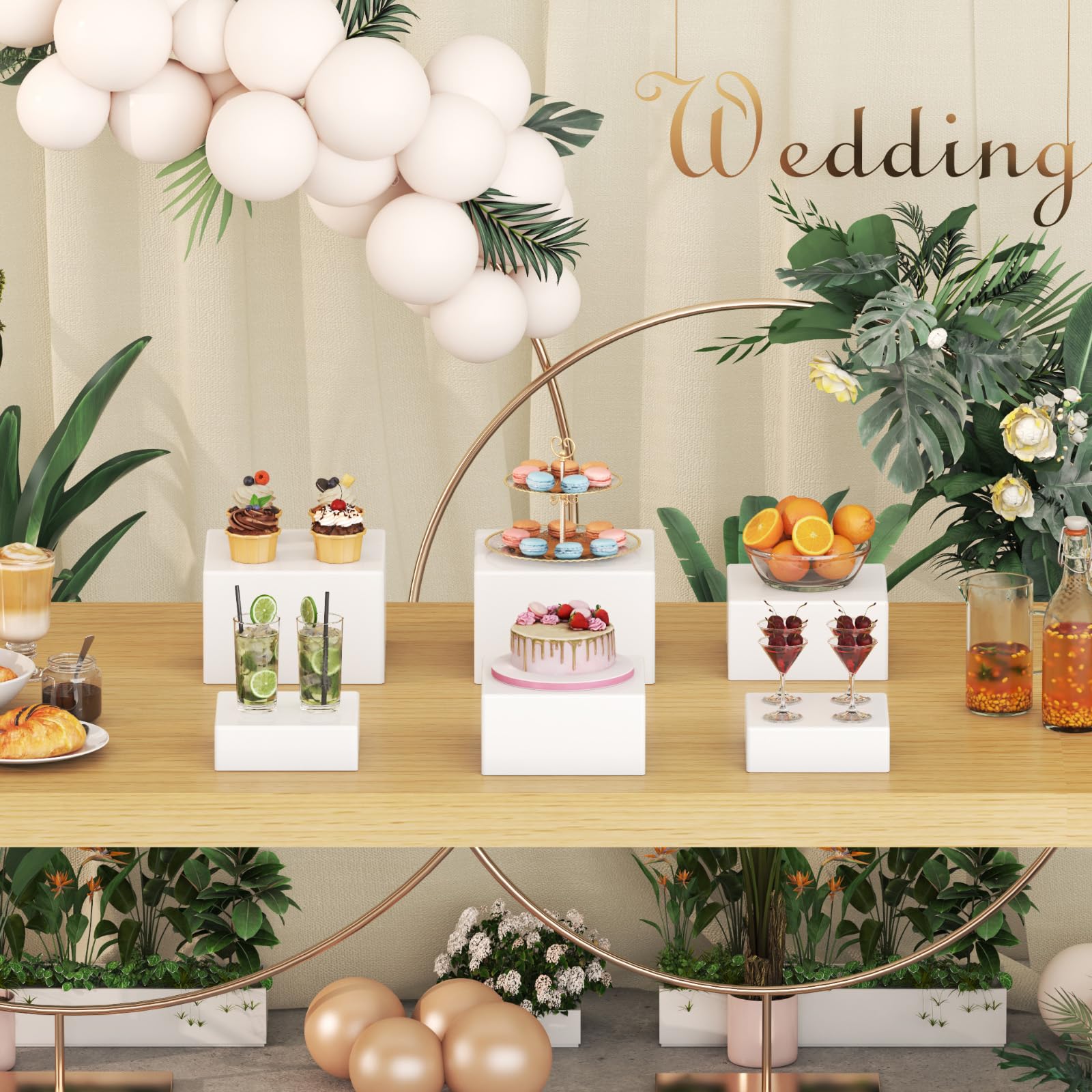 Food Display Risers For Party Buffet Table Lifewit , Food Risers For Catering Dessert Cake Stand Acrylic Boxes For Display