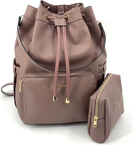 DARA Bolsa de tenis de diseño, hecha de cuero vegano Saffiano, se adapta a raquetas de tenis o paletas de pickleball en bolsillos interiores, viene