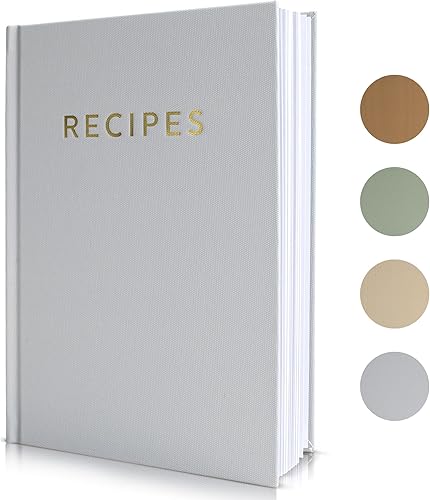 Miniatura 10 de Libro de recetas estético en blanco con cubierta impermeable, el cuaderno de recetas perfecto para escribir en tus propias recetas, libro de cocina
