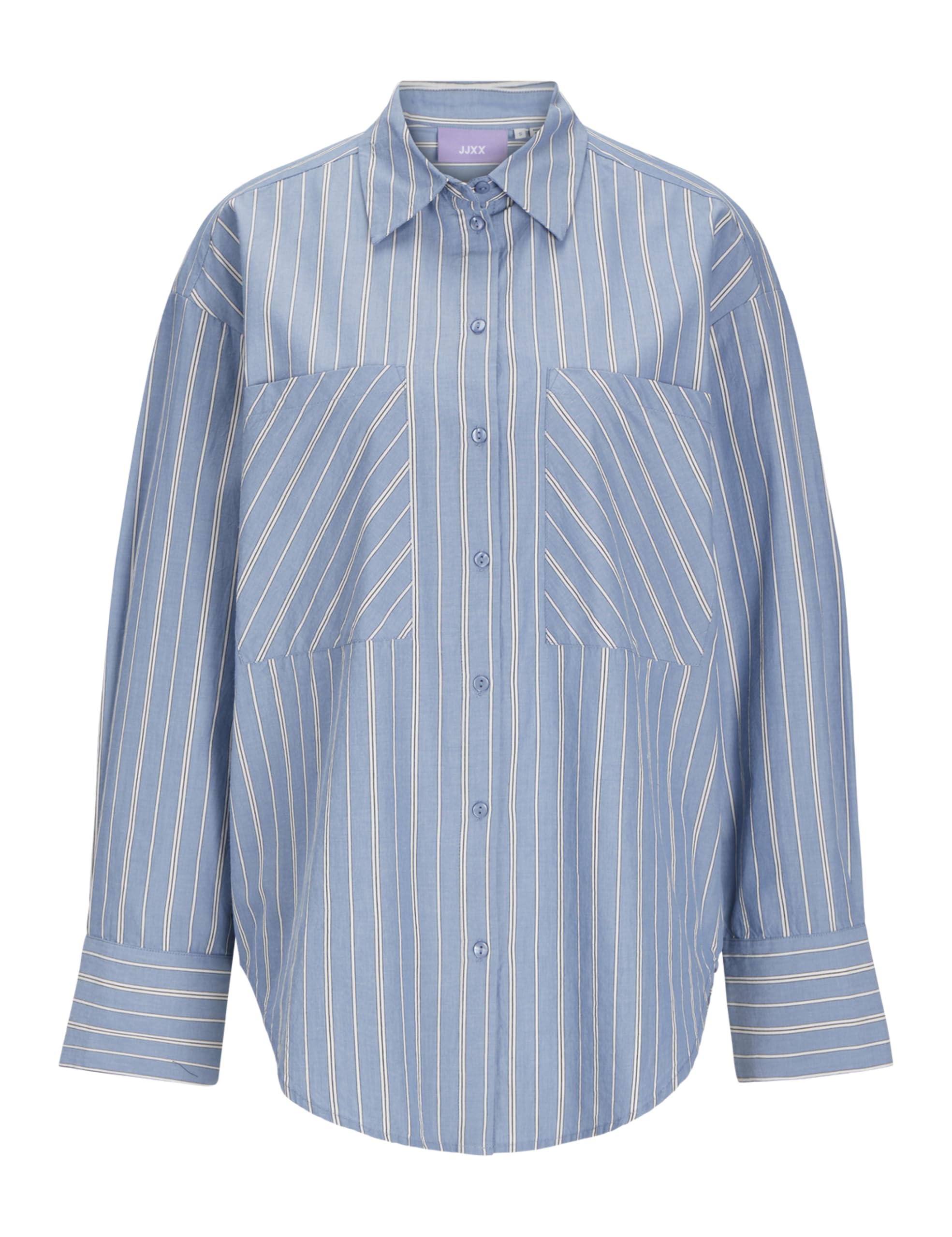 JJXX Women's Jxtessa Ls Poplin RLX Shirt WVN Sn, Coronet Blue/Stripes: AOP, S