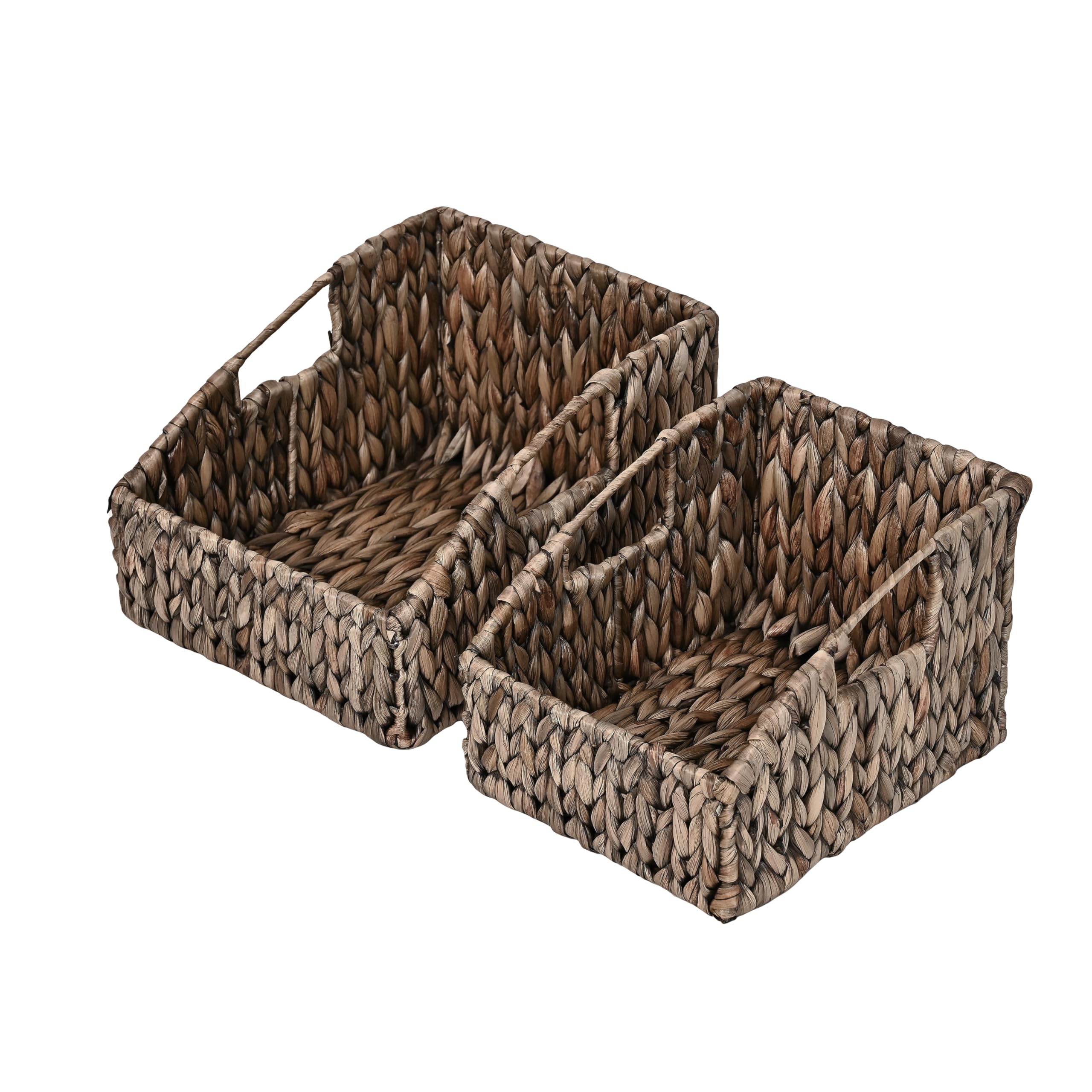 happimess Havanah 2-Piece Slanted Pantry Baskets Hyacinth 11", Gray Brown