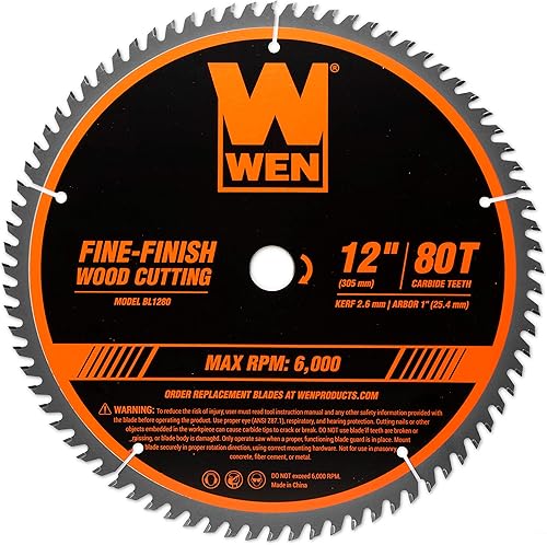 Miniatura 2 de WEN Hojas de sierra para carpintería de acabado fino con punta de carburo de 12 pulgadas y 10 pulgadas Paquete profesional para sierras