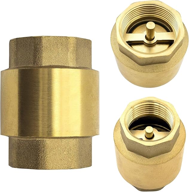 HJFH Non Return Check Valve Single 1" inch BSP Solid Brass Spring Pump for Connection to Water, Oil, Steam and Other Media (DN25)