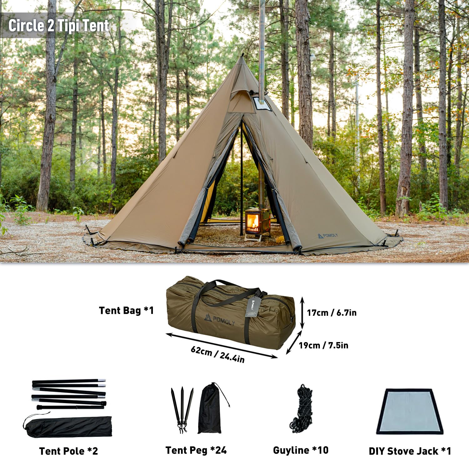 Amazon.co.jp: POMOLY (ポモリー) Tipi テント キャンプ ホットテント
