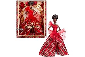 Barbie Signature Doll 2024 Holiday Fashion Doll with Plaid Gown