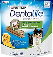 Vista 2 de Purina DentaLife Daily Oral Care - Golosinas para perros pequeñas/medianas, (4) bolsas de 10