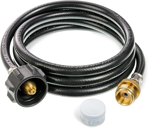 Adaptador de manguera de propano BlueStars de 6 pies de 1 libra a 20 libras con QCC1/Type1 para tanques de propano de 5 a 40 libras, para parrilla
