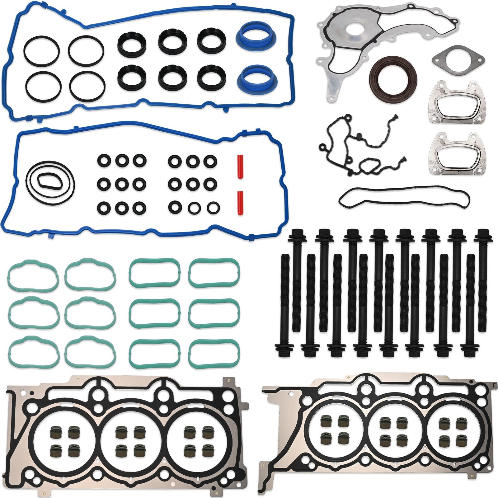 Photo 1 of 3.6 Head Gasket Set w/Bolts 2011-2016 for Jeep Grand Cherokee Wrangler, 2011-2020 for Dodge Avenger Challenger Charger Journey for Chrysler 200 300 Ram 1500 2500 3.6L Pentastar V6 HS26541PT ES72467
