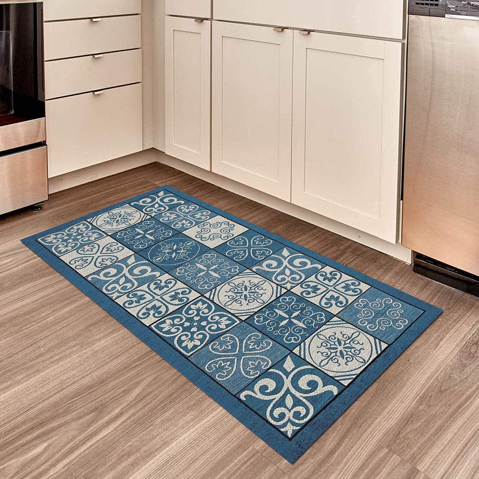 Tappeto da Cucina 70x110cm Passatoia Cucina Antiscivolo, Lavabile Tappeti Runner Migliore qualità Terra Non Piega per Ingresso, corridoio, TappetoDivertente, E