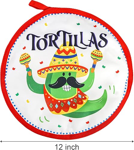 Miniatura 2 de Coloch Paquete de 3 bolsas para calentar tortillas, bolsa de tela aislada de 12 pulgadas para 15 tortillas, soporte para calentador de tacos para