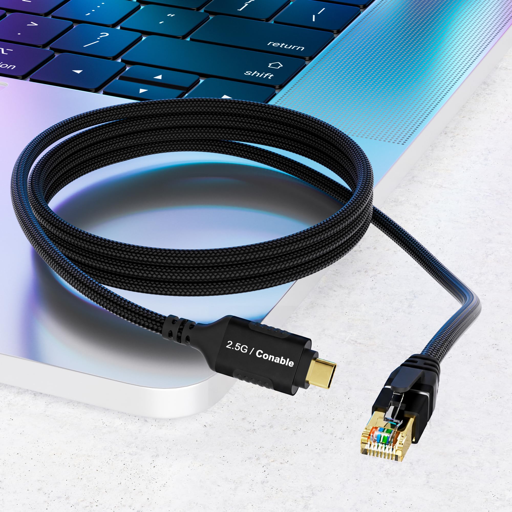 2.5G USB C al cavo Ethernet 1,2 m, USB C ad alta velocità al cavo di rete