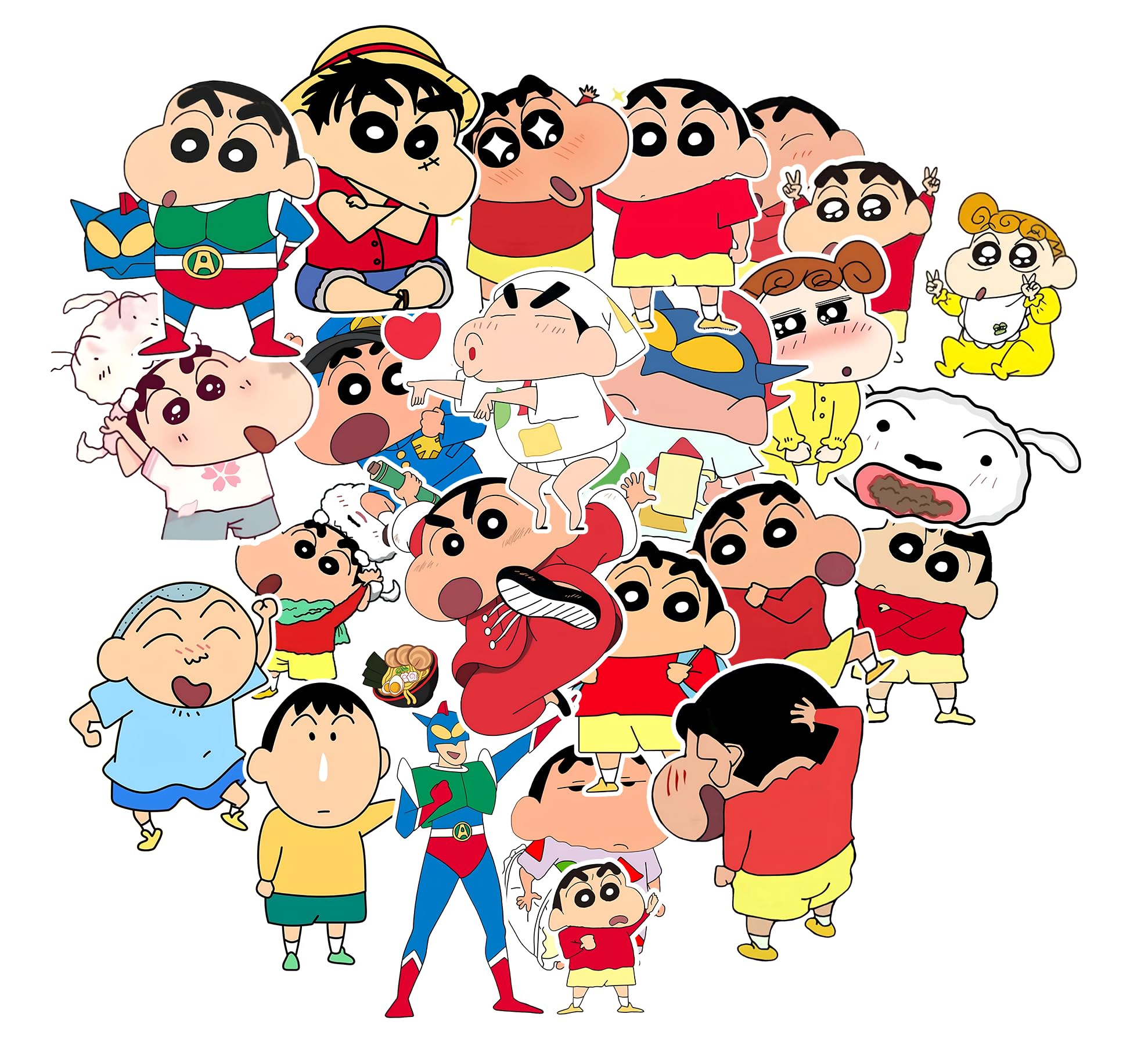 Shinchan Cartoon Stickers Pack of 22, Water Resistant, Scratch-Proof, Removable, for Laptop, Bottel, and Other Surface.-image-14
