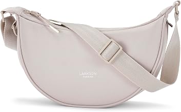 LARKSON Women's Shoulder Bag Beige – Solveig Small – Half Moon Waist Bag – Fashionable Leisure Bag for Travel, Work – Large Compartments – Adjustable Strap