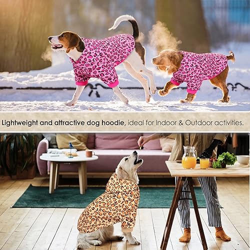 Miniatura 5 de AOFITEE Sudadera con capucha para perro, estampado de leopardo, abrigo cálido de invierno para perro con sombrero, sudadera con capucha para perro,