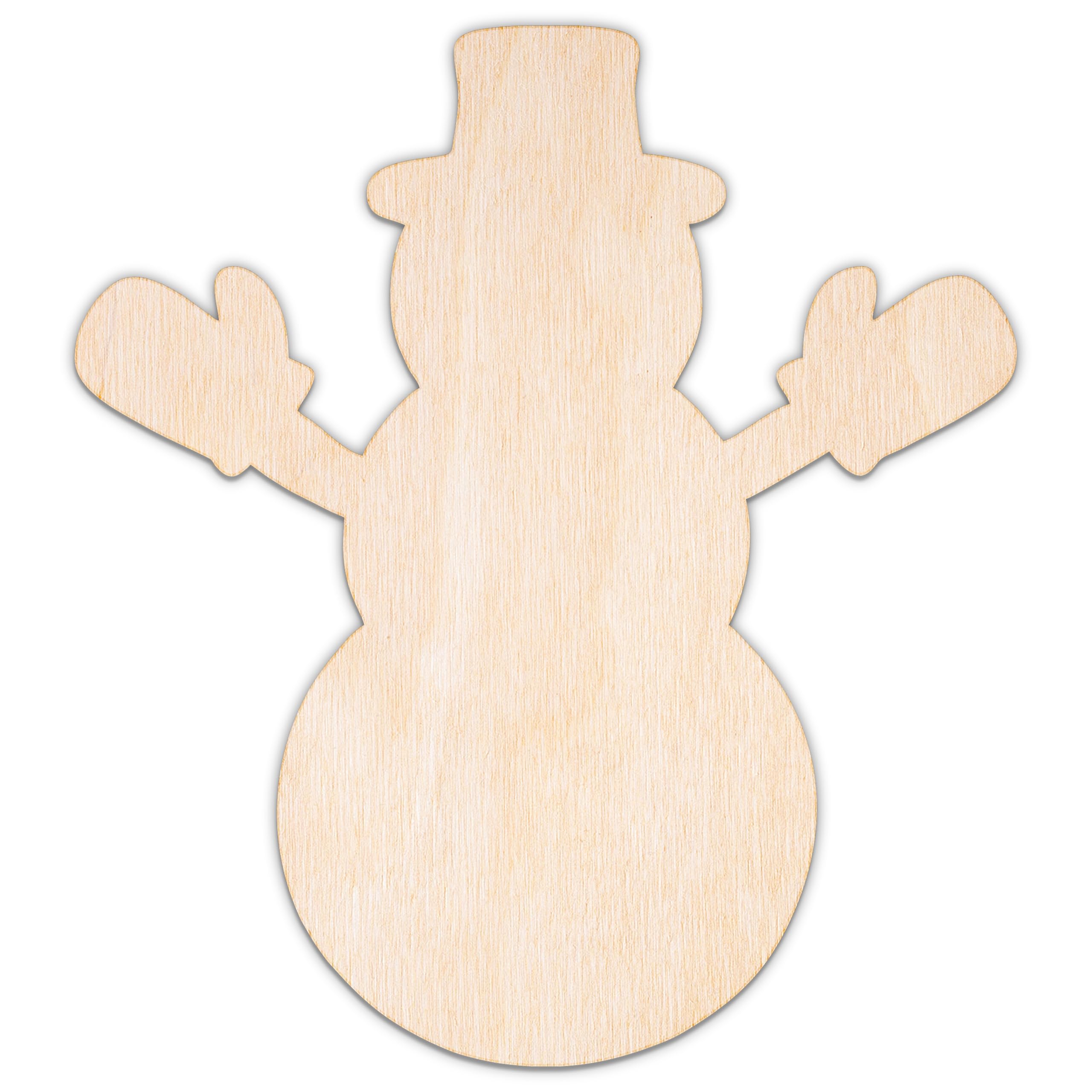Creative Deco Personalised Wooden Plywood/MDF Cutout Shape Weather & Nature | Snowman | Size 5-60cm | 3mm Thickness | Laser Cut Wall Decoration Decoupage โ image 1